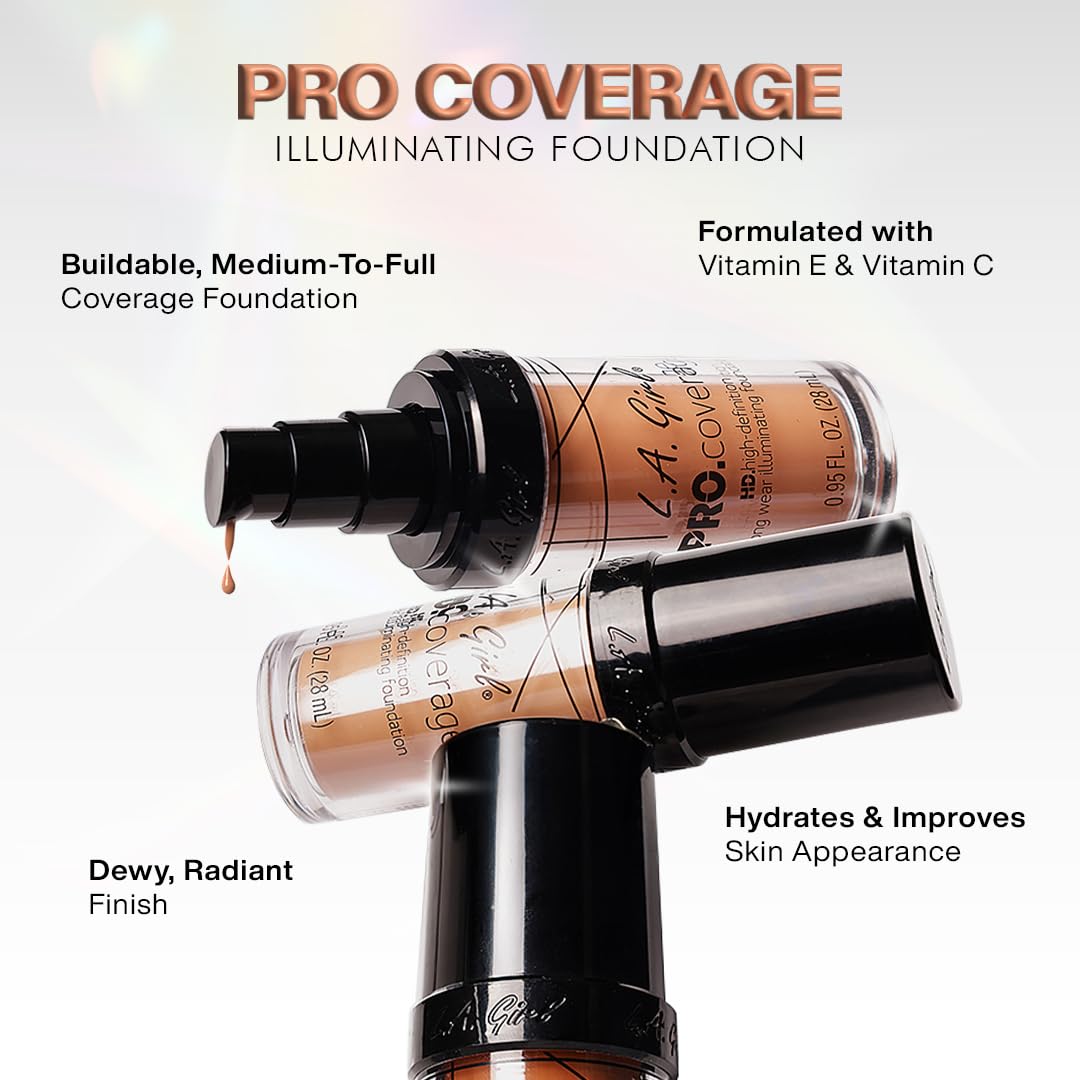 LA Girl Pro Coverage Illuminating Foundation – NUDE BEIGE